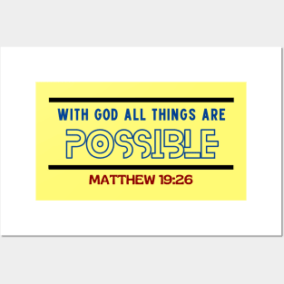 With God All Things Are Possible | Christian Typography Posters and Art